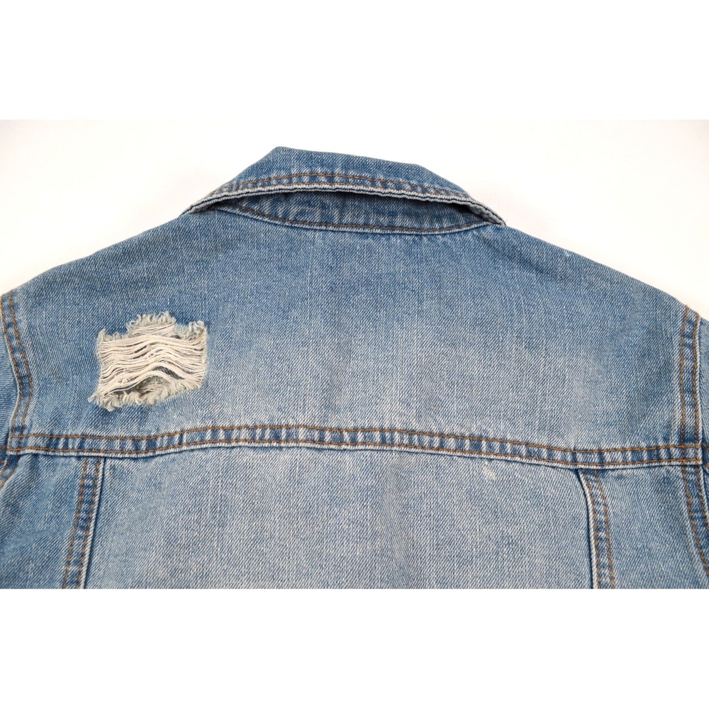 =====Highway Jeans Blue Distressed Denim Jean Crop Jacket‎ Women's Size M Nwt's - Picture 16 of 16
